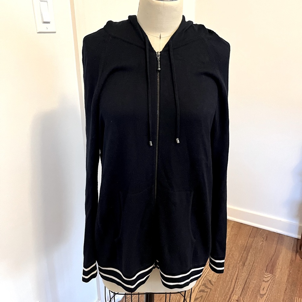 St John sweater/silk hoodie